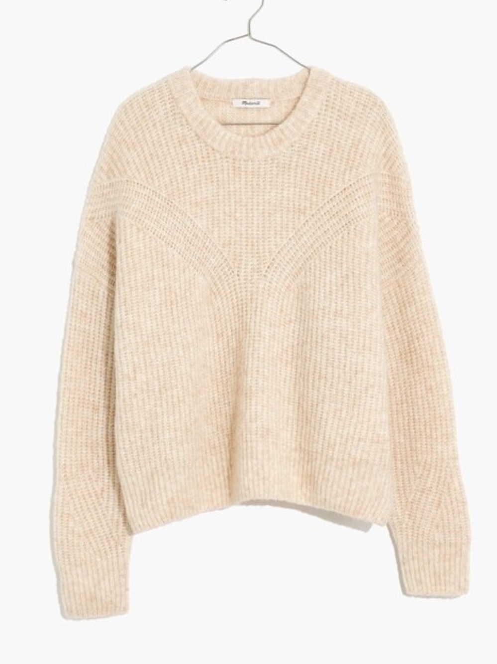 Madewell Belfiore Ribbed Pullover Sweater Wool Chunky Knit Oatmeal Soft Neutral